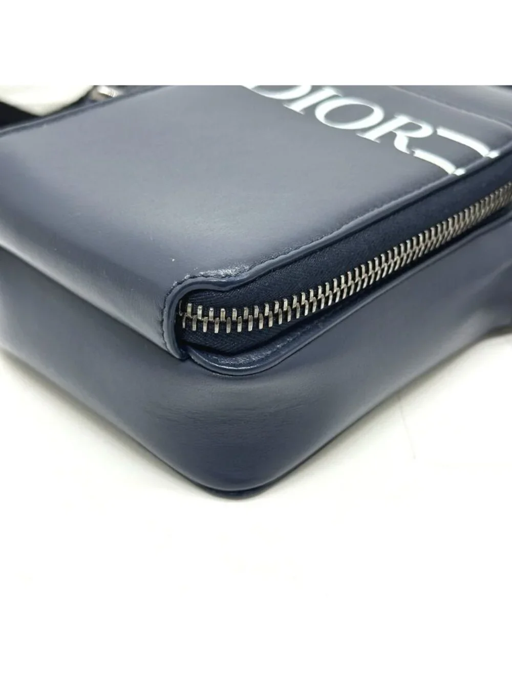 Dior Shoulder Bag Logo Leather Blue